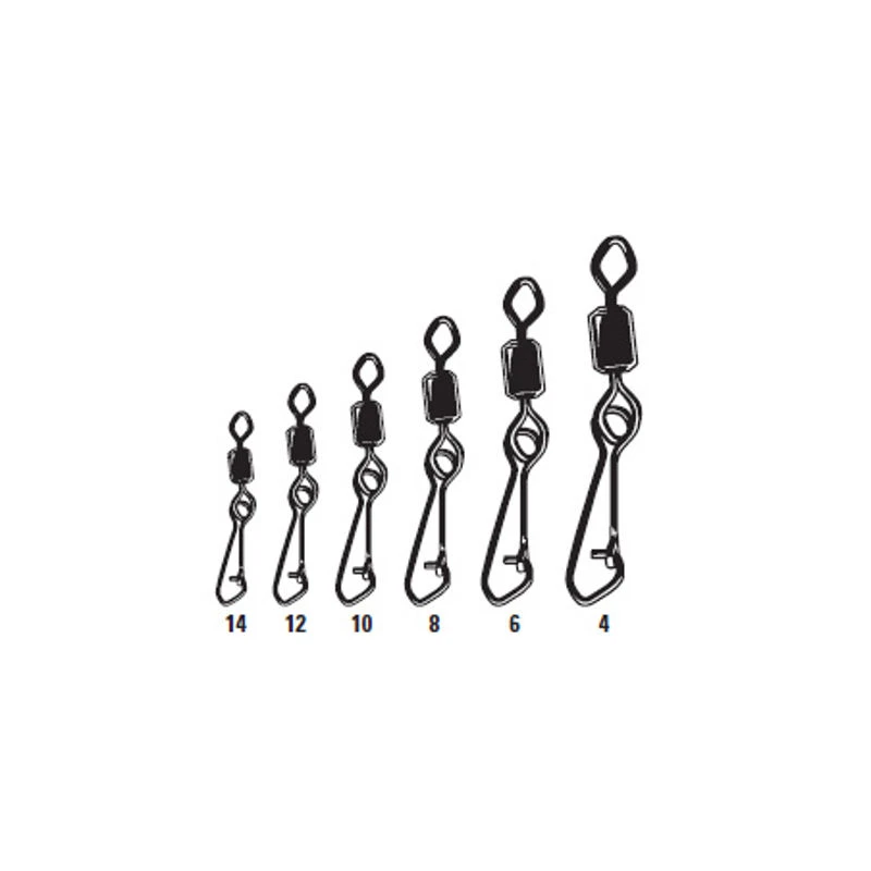 Mustad Rolling Swivel With Diamond Eye & J-Snap